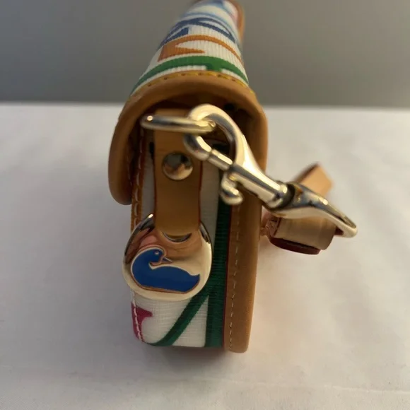 DOONEY & BOURKE WRISTLET, Retro Grafica Grafitti Flap CORK Wristlet, NEW w/ Tags - Picture 6 of 14